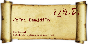 Őri Demjén névjegykártya